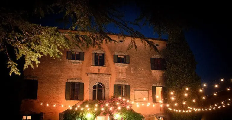 Night view Villa wedding San Gimignano