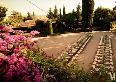 wedding tables view from above villa san gimignano