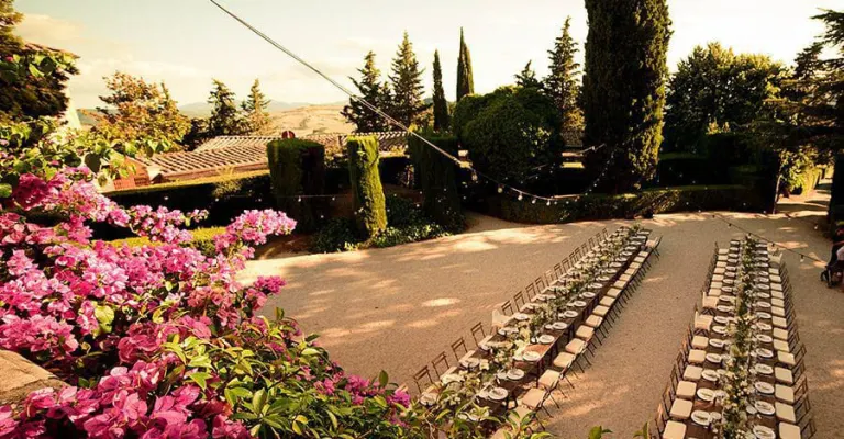 wedding tables view from above villa san gimignano