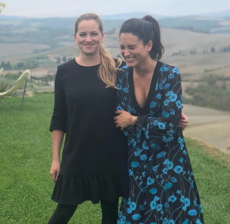 Two members of the Efffetti team in the Tuscan hills