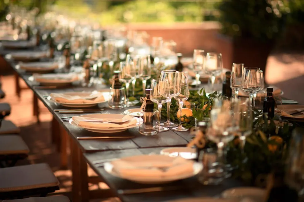 Wedding in Chianti Wedding table with candles at Villa Romance, Chianti, photo Andrea Corsi